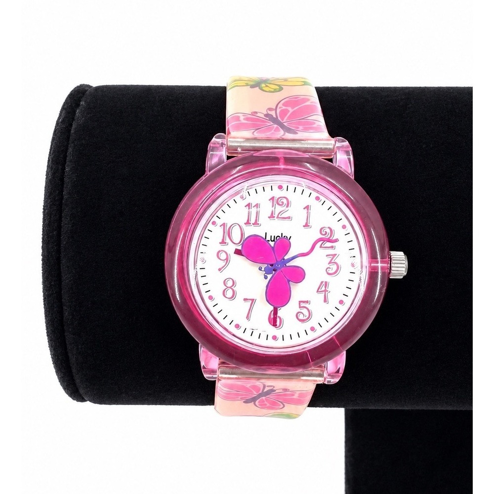 Lucky Watch Girls Butterfly Watch Moving Butterfly Pink Japan Movt Working
